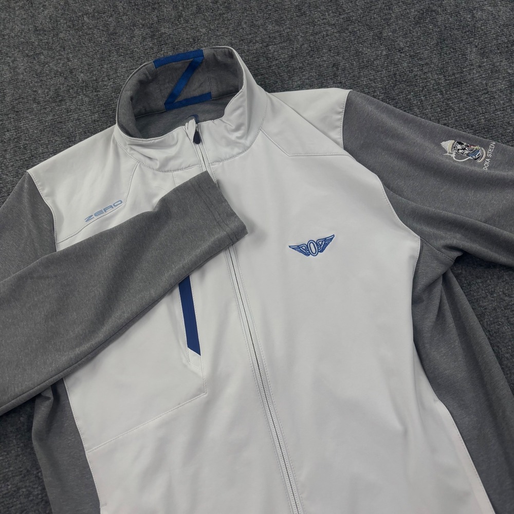 Zero Restriction Jacket Medium Gray White Full Zip Golf Performance Mens